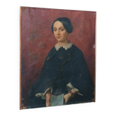 Peinture à l'huile ancienne sur toile, milieu du XIXe siècle, école italien