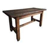 Dining table / antique work table in oak from France, 1750–1850