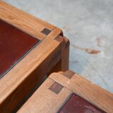 Pair of Pierre Chapo T18 coffee tables
