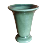 Vase vintage en céramique verte
