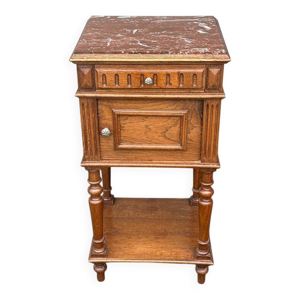 Table de chevet en bois - rouge