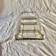 Small vintage display case in clear glass, mirrored glass and brass
