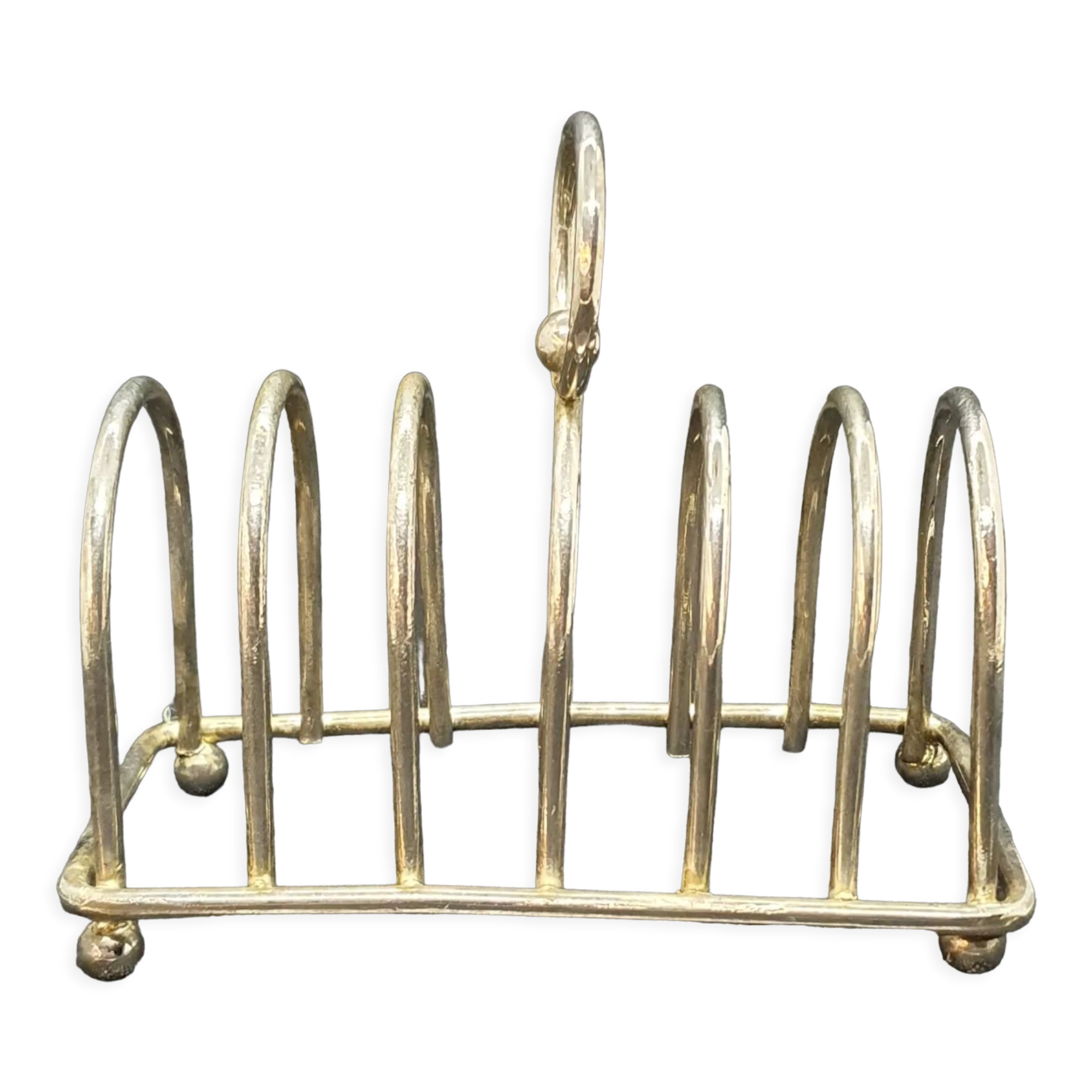 Toast holder in silver metal