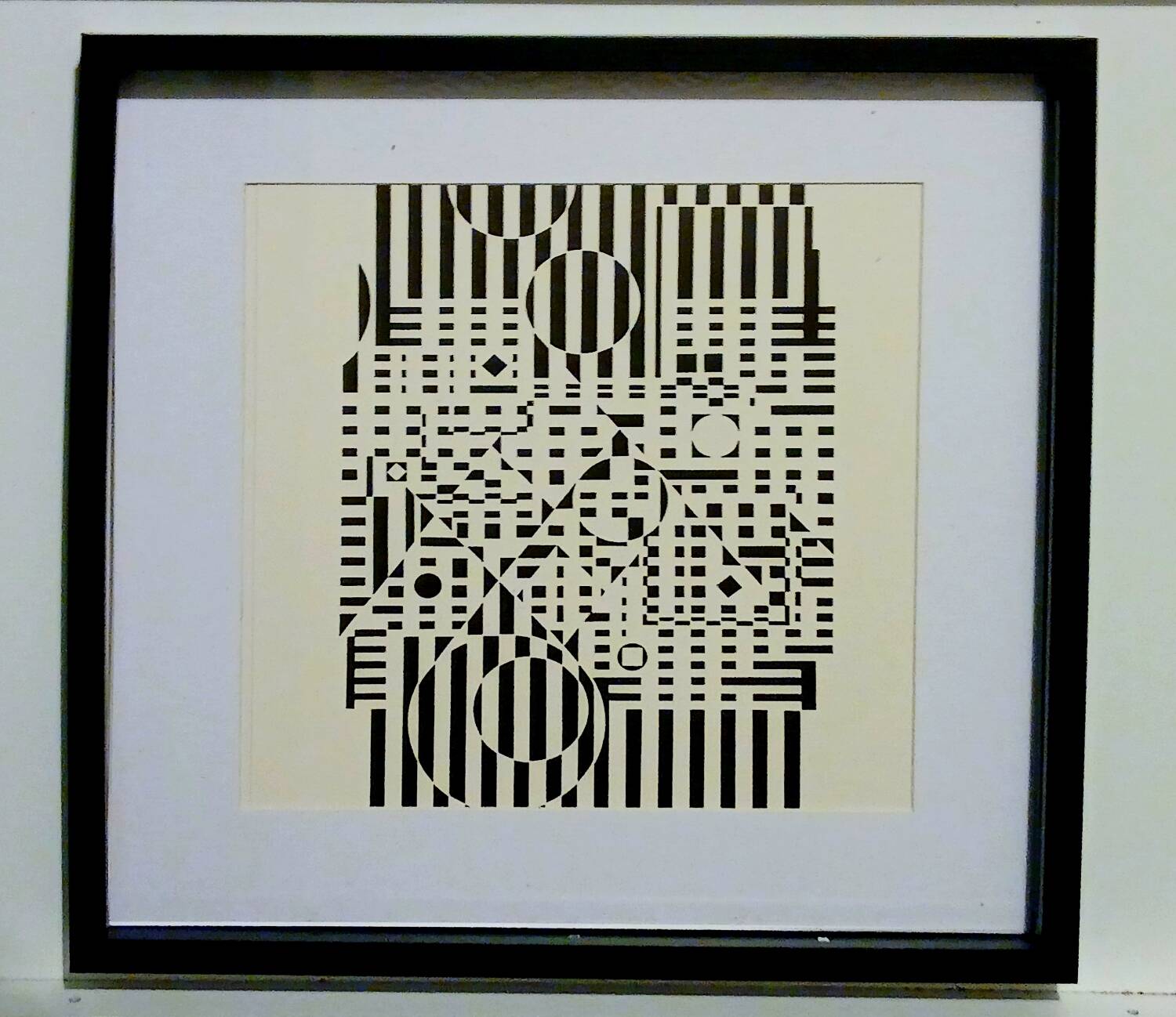 Tableau Vintage Art Optique - Victor Vasarely - Frame 40x40cm