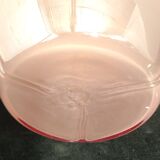 Pearl pink art glass vase with trilobe drawn edge