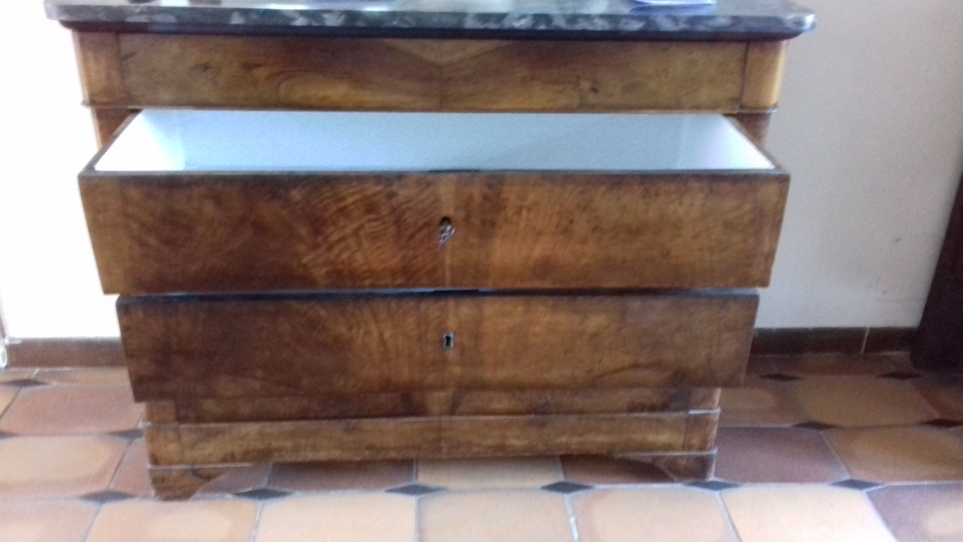 Convenient Louis Philippe plateau with marble