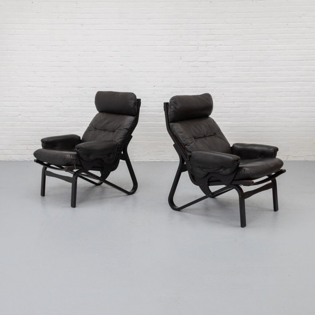 Bentwood & Leather Lounge Chair 1970s