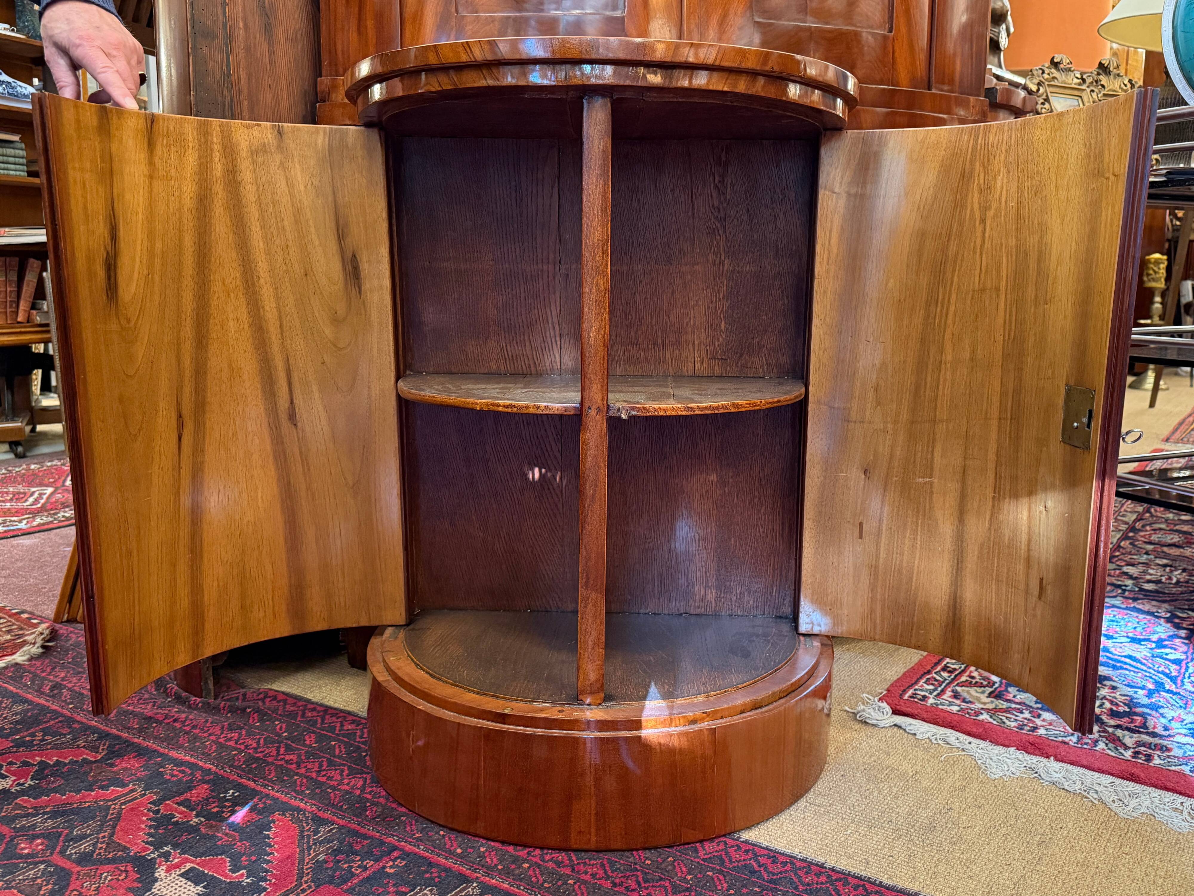 Antique Biedermeier Demi-Lune Mahogany Cabinet 1820