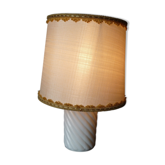 Bedside lamp 50s 60s, with fluted molded glass foot signed above