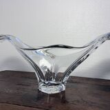 Large signed Bayel crystal bowl – Mid-century organic design