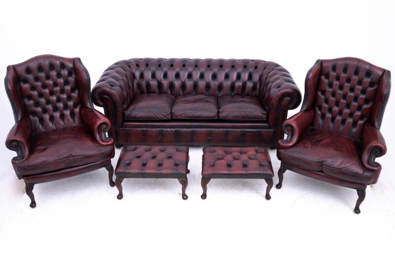 Unique Chesterfield set, Western Europe, mid-20th century.
