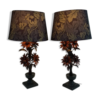 Pair of metal lamps, 1920s