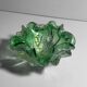Cendrier en particules de feuilles argentées vertes par Barovier Toso Murano