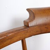 Elm armchair with curved back