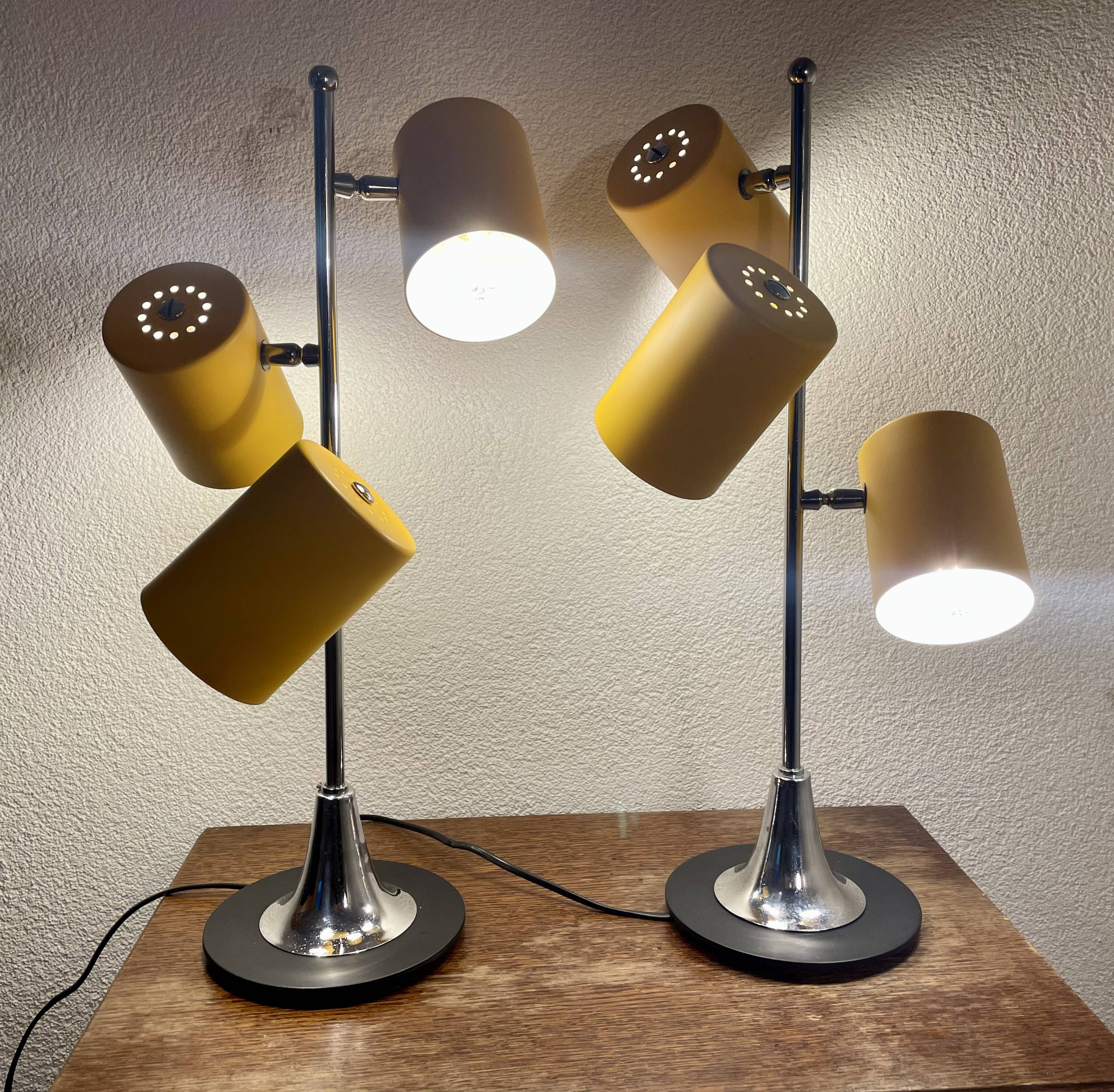 Pair of table lamps, Space Age, 60s/70s