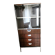 Vitrine en palissandre et chrome, années 70-80