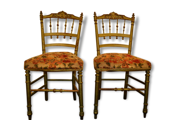 2 chaises en bois doré — Beyit
