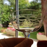 Set of 12 crystal champagne glasses 1930s