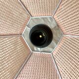 Vintage cane pendant light - pink rope