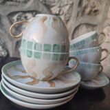 5 coffee cups and saucers Pillivuyt France