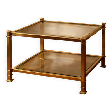 Vintage two-tier glass coffee table