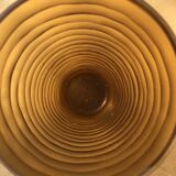 Frosted glass vase with amber scrolls