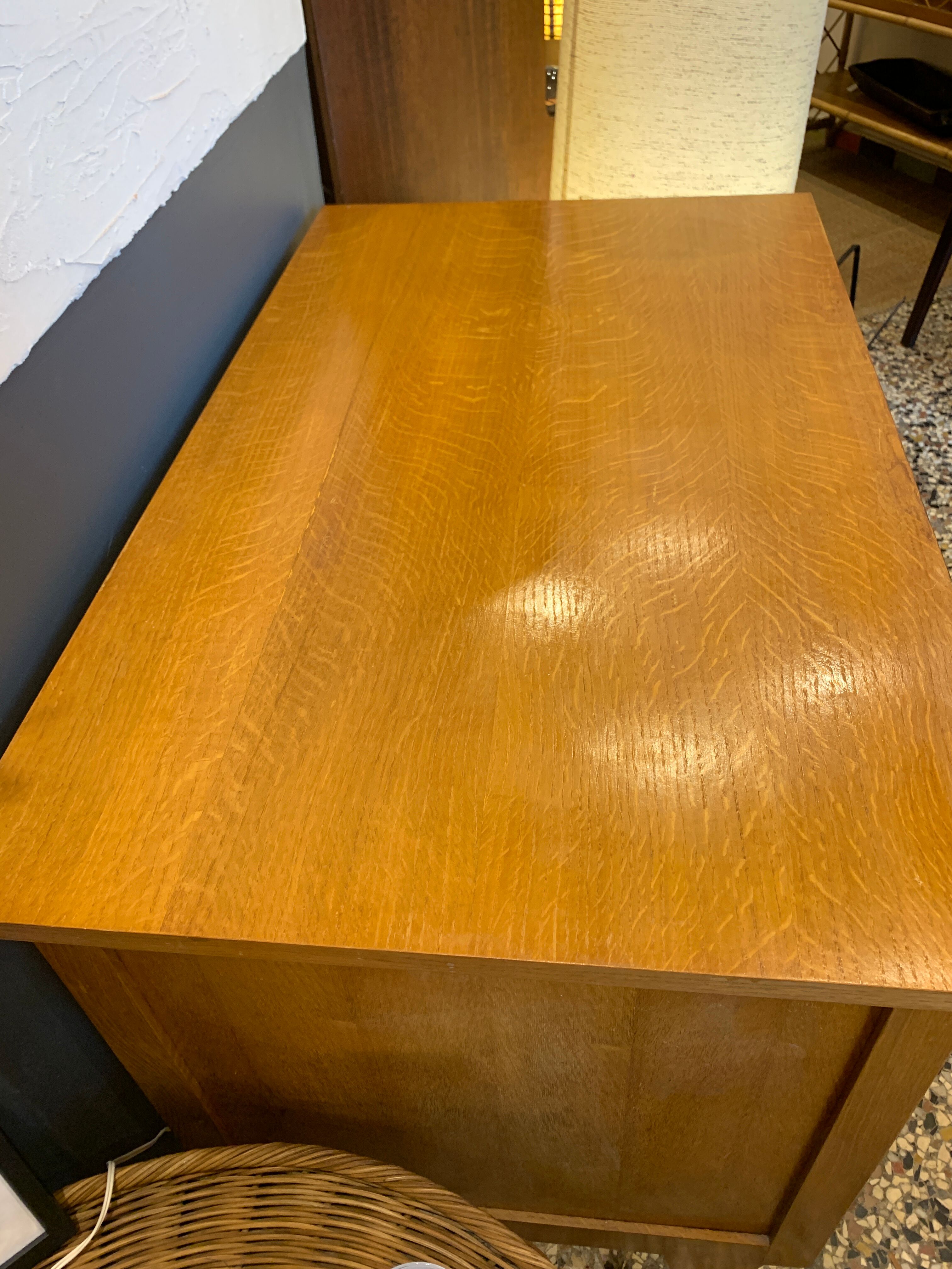 Vintage light oak desk