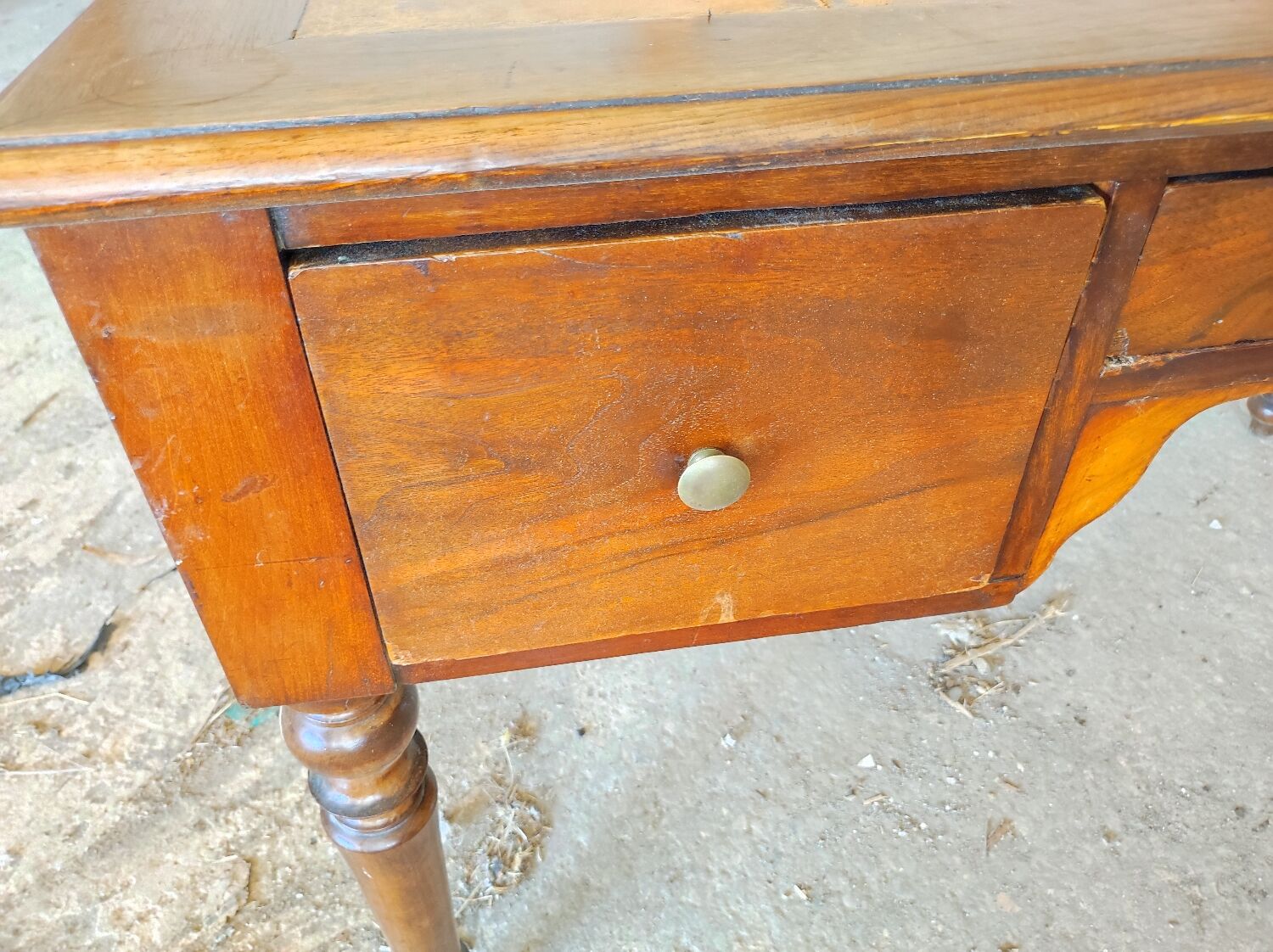 Louis Philippe flat desk in walnut
