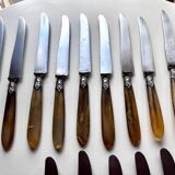 18 Wiskemann table knives in horn