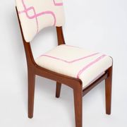 Mid-century chair, Kafkaesque Walk Jacquard, Rajmund Halas, Poland, 1960s