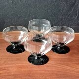 4 antique glass cups