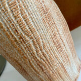 Contemporary ceramic vase, striated draped stoneware, signed