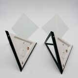 Pair of glass and tap Limburg wall appliques