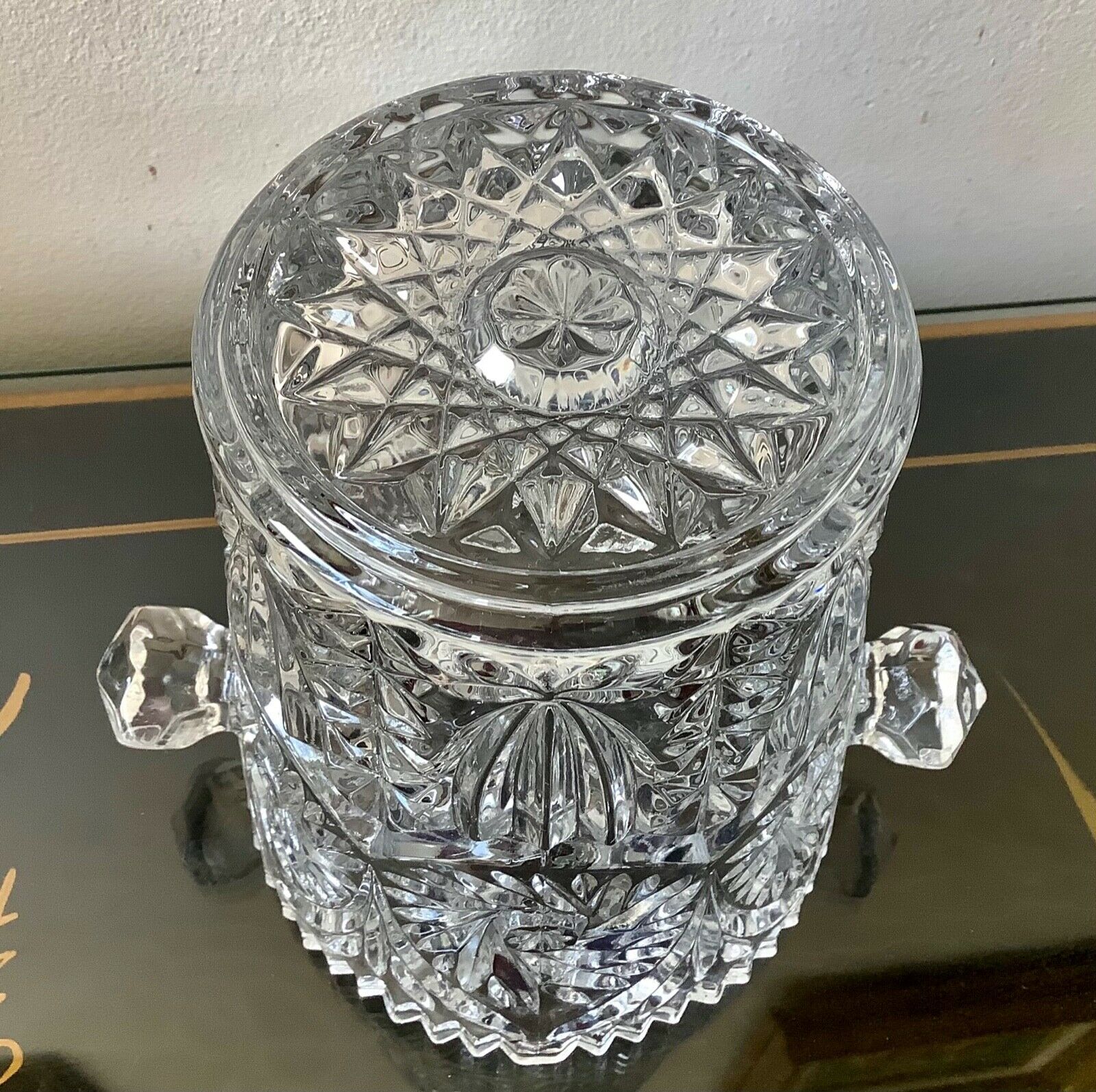 Cut crystal ice bucket