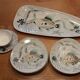 Fish service in Pornic earthenware model Etel, 12 pieces from the 60s