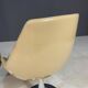 Pair of beige swivel chairs with chrome pedestal bases, France, 1970s, 82 × 55 × 45 cm