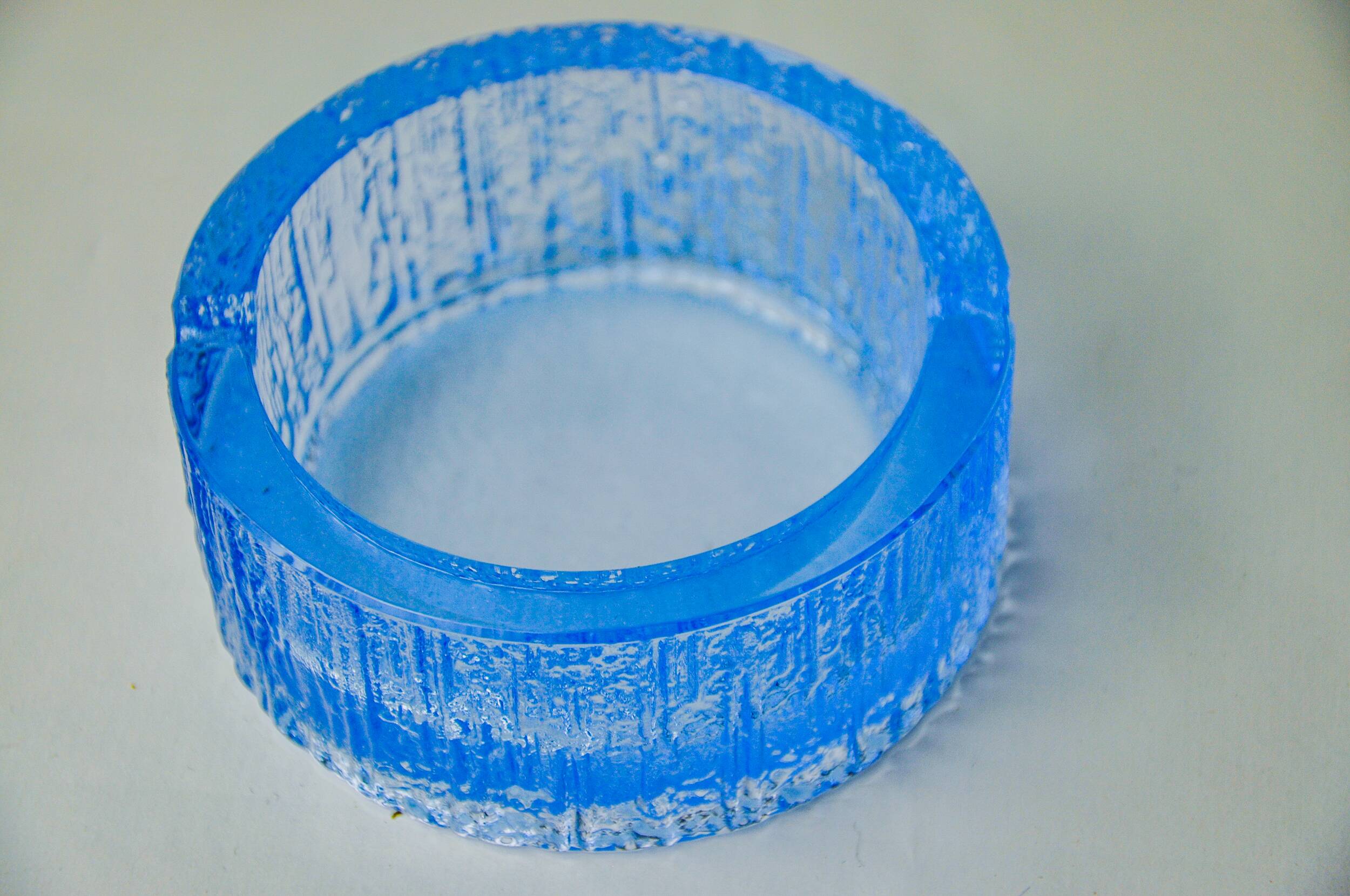 Ice ashtray by Antonio Imperatore, blue murano glass, Italy, 1970