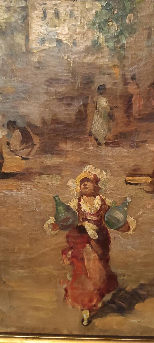 Oil painting on canvas by Salvatore Balsamo (Naples 1894-1922)