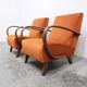 1930 Jindrich Halabala Bentwood Armchair in Rusty Orange Velvet