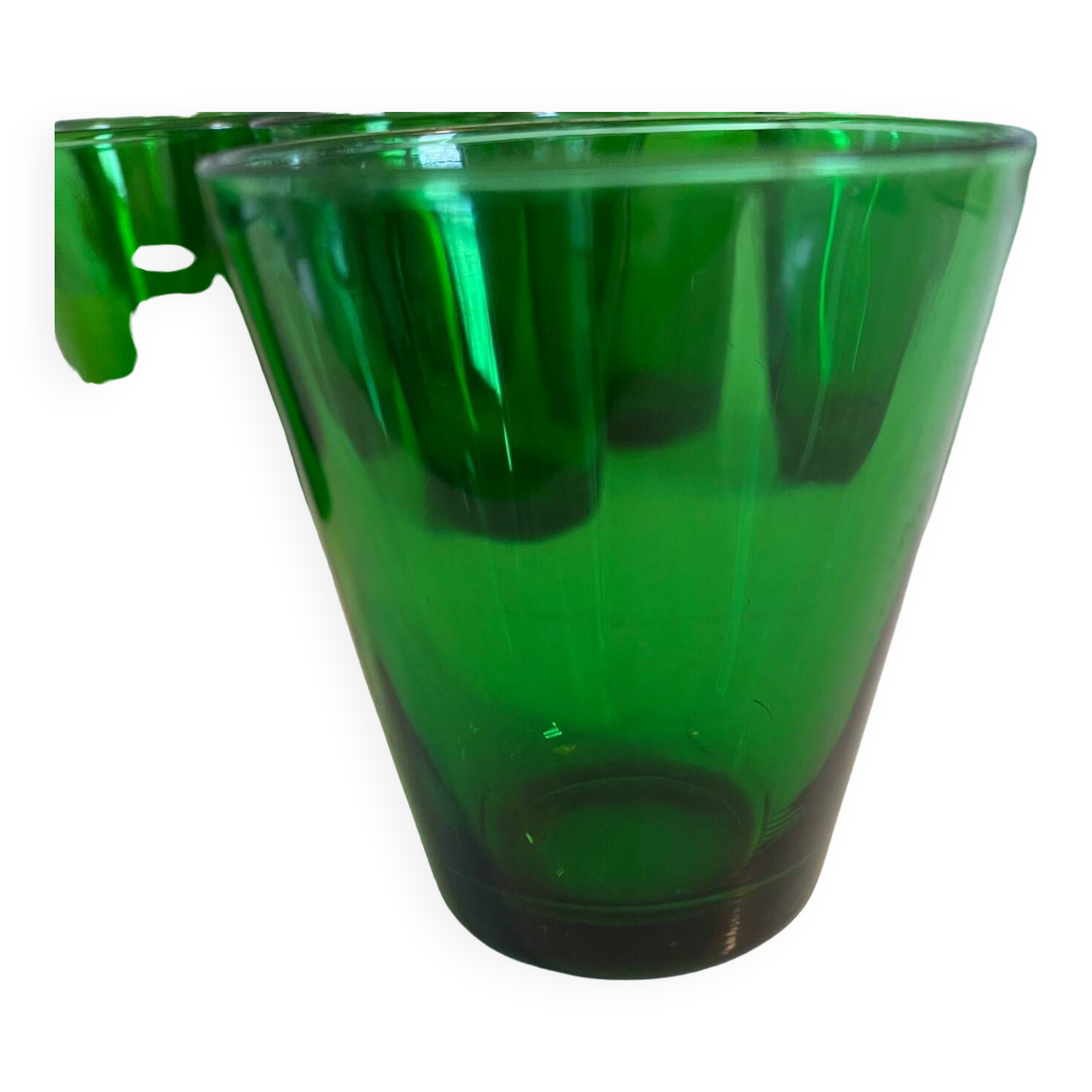 Transparent green glasses