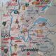Educational map Aquitaine Basin Pyrenees Jura Alpes Rhone Valley