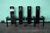 High-Back Black Lacquer Dining Chairs, Italy, 1970s, Set of 4