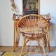 Rattan and bamboo dressing table with mirror – 1960s