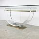 Vintage lucite and brass dining table, 1970s