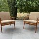 2 Scandinavian armchairs Fredrik Kayser 1960