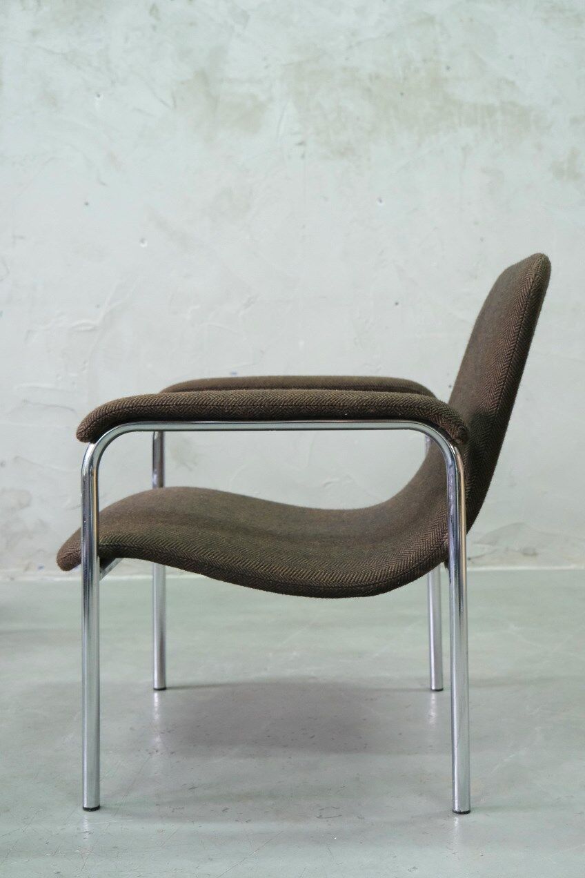 Mid-Century Easy Chairs in Tubular Steel from Thonet, 1970s, Set of 2.