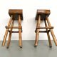 Pair of brutalist bar stools, France, 1950s