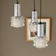 Suspension cascade raak. 3 tubes acier et verre. 1970