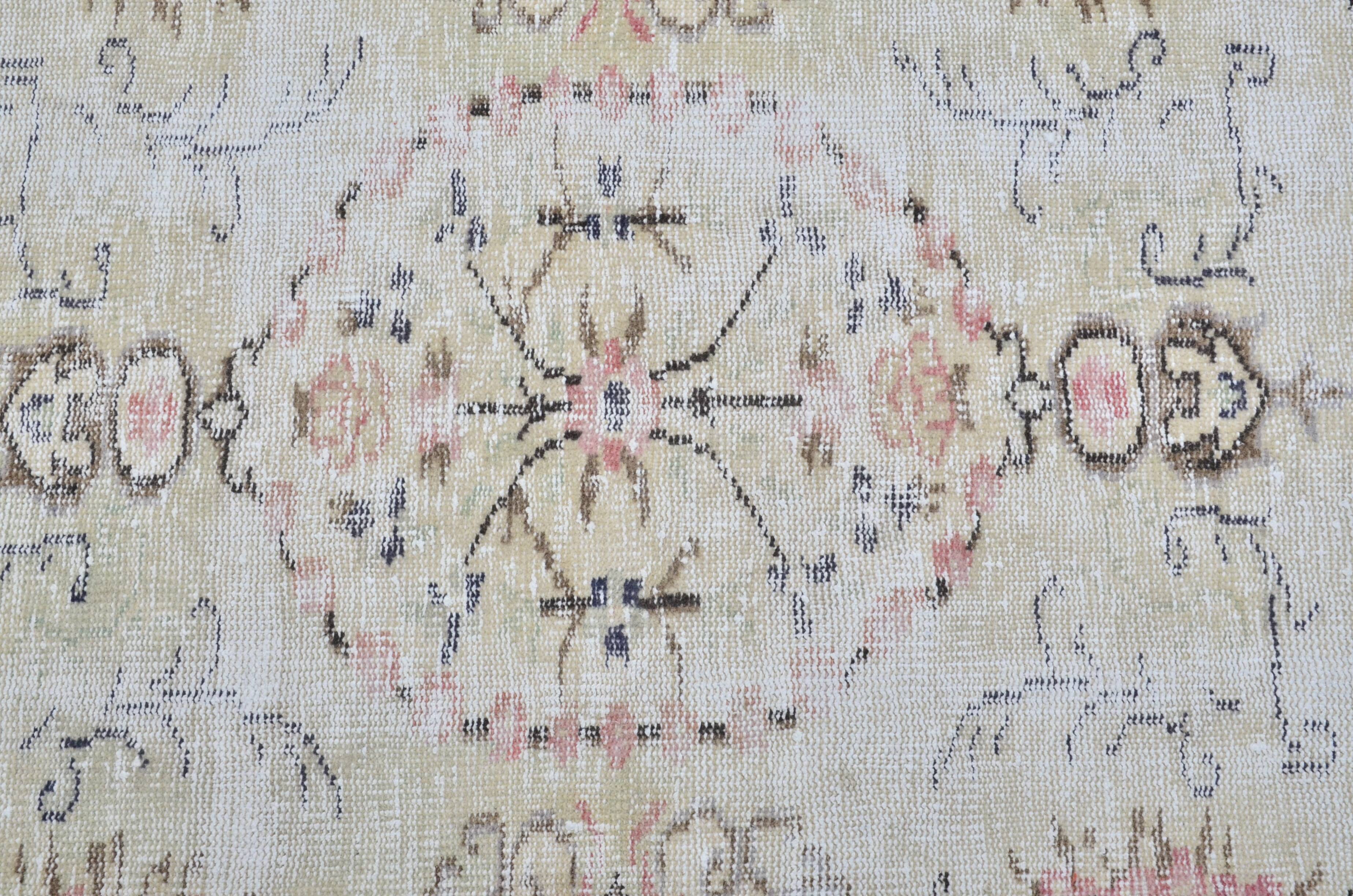 Beige & Pink Oushak Turkish Carpet sku 3258