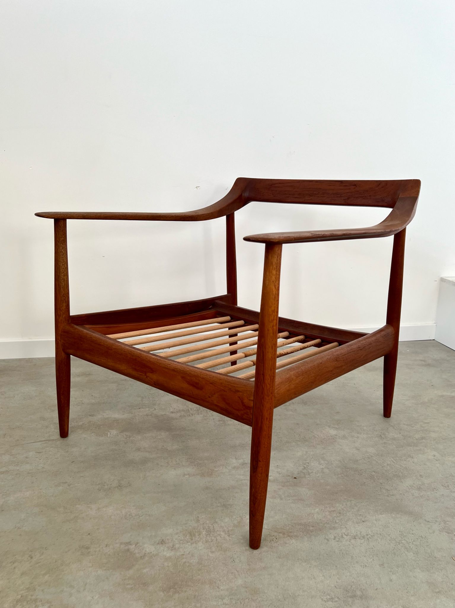 Old vintage teak armchair design Walter Knoll for Knoll Antimott Germany 1960s